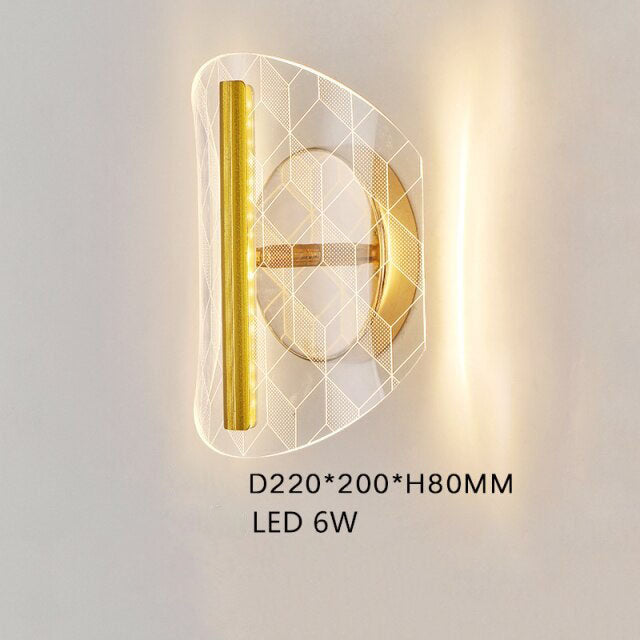 Applique murale LED moderne transparent et doré Jilor