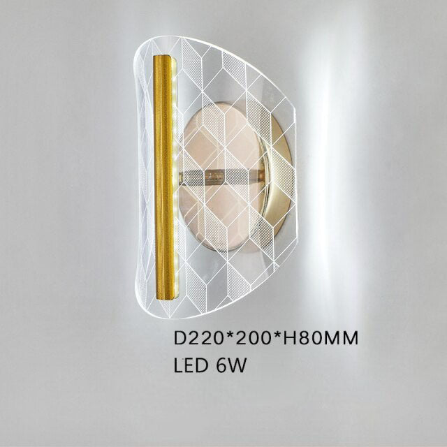 Applique murale LED moderne transparent et doré Jilor