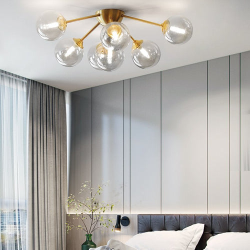 Plafonnier moderne LED avec des globes en verre Vera