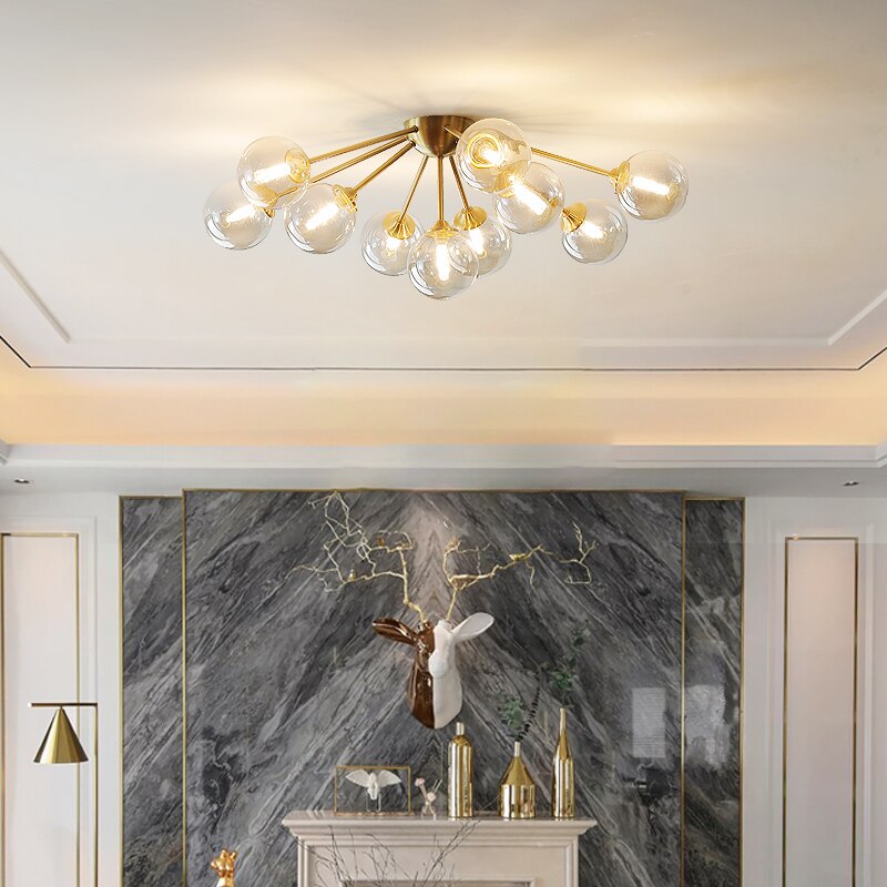 Plafonnier moderne LED avec des globes en verre Vera - vue 3 sur 10
