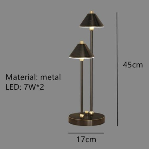 Lampe à poser moderne LED avec double bras et abat-jour Irma