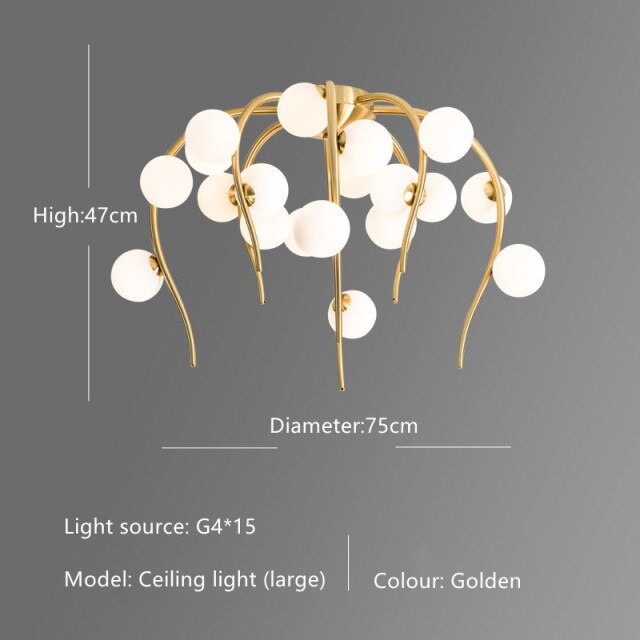 Lustre moderne en forme d'octopus avec globes Nayla - vue 14 sur 15