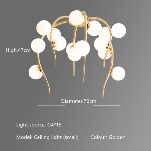 Lustre moderne en forme d'octopus avec globes Nayla - vue 12 sur 15