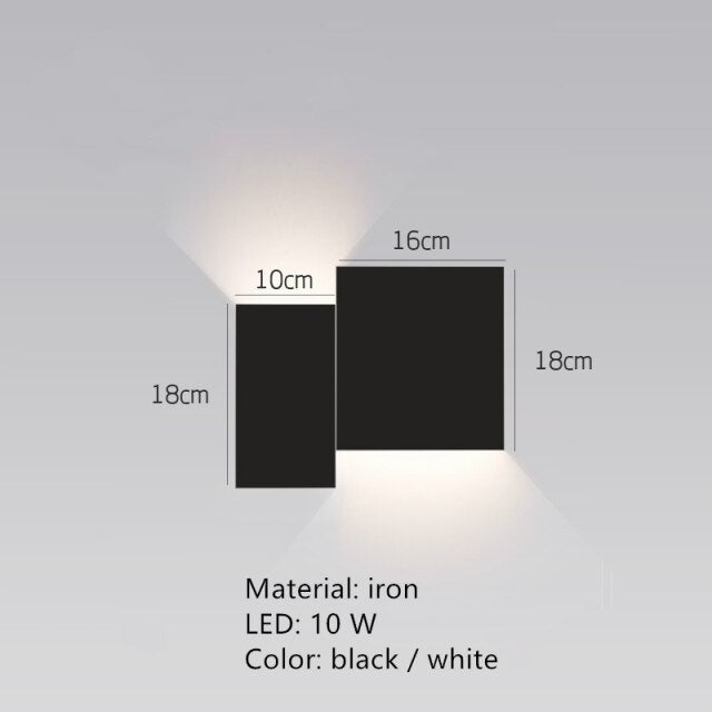 Applique murale design LED carré ou en L métallique Zia - vue 12 sur 13