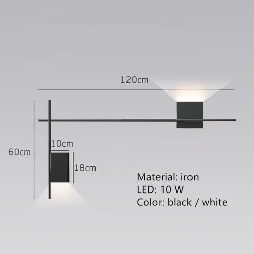 Applique murale design LED carré ou en L métallique Zia