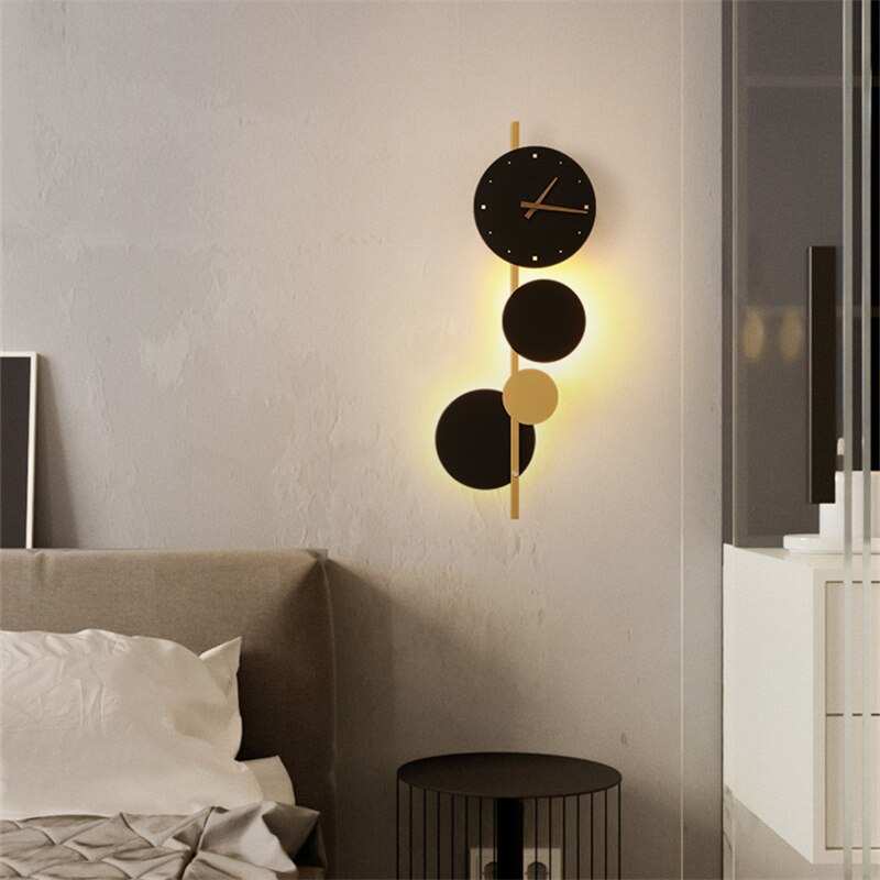 Applique murale LED moderne avec horloge Scony