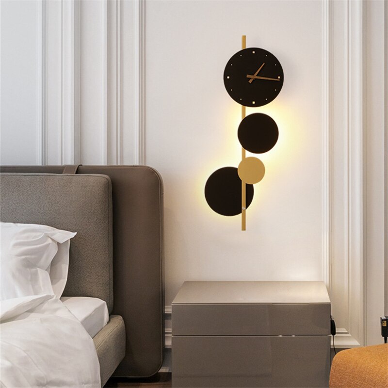 Applique murale LED moderne avec horloge Scony