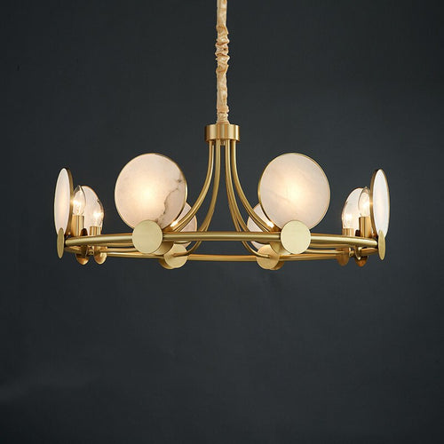 Lustre moderne LED en forme circulaire et marbré Zélie