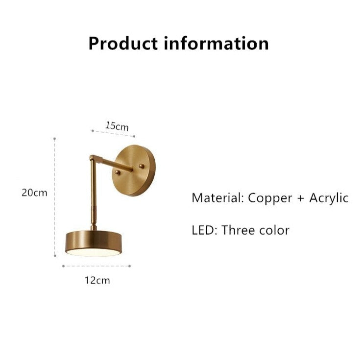 Applique murale moderne LED avec bras réglable doré Margot - vue 8 sur 7