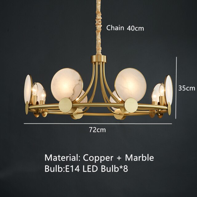 Lustre moderne LED en forme circulaire et marbré Zélie - vue 8 sur 10