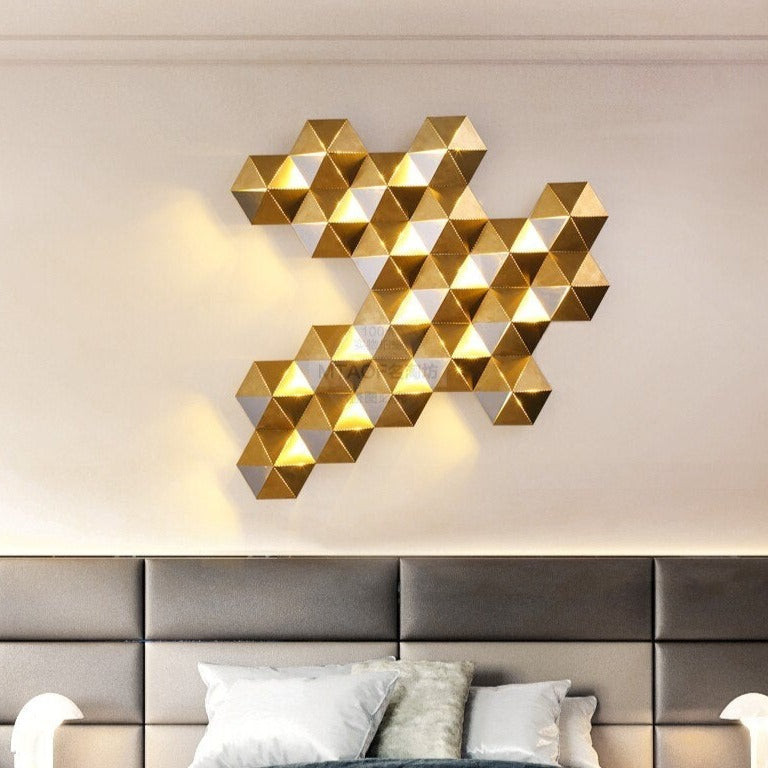 Applique murale moderne LED en forme de ruche dorée Zaida - vue 7 sur 7