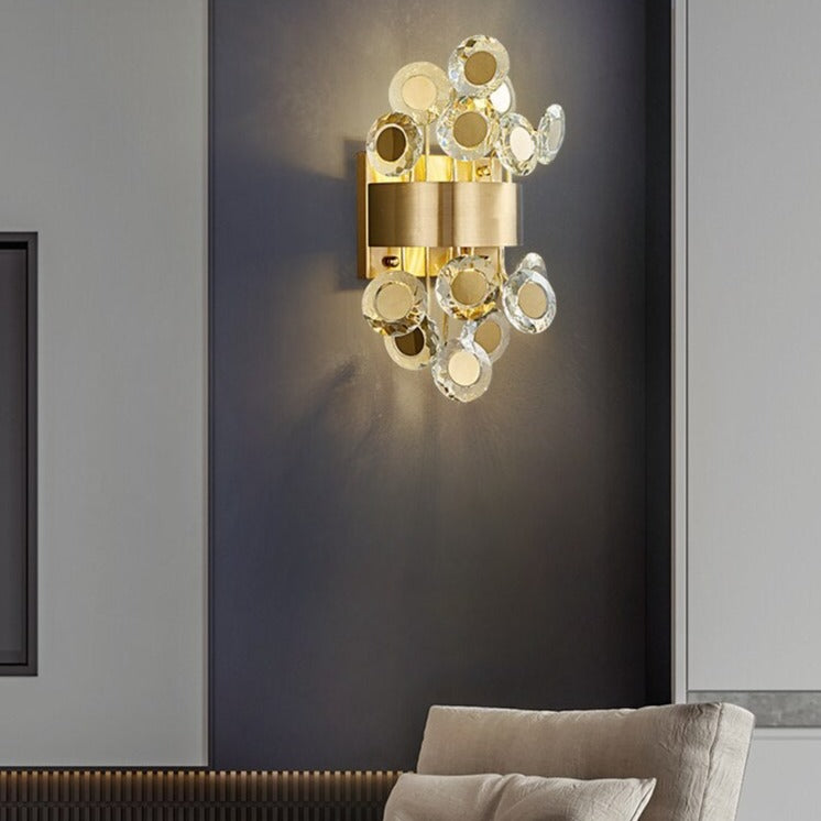 Applique murale moderne LED avec détails ronds et dorés Uma - vue 6 sur 8