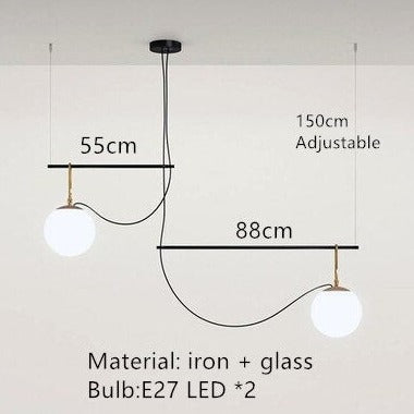 Lustre moderne LED avec un globe en verre Aitné - vue 5 sur 5