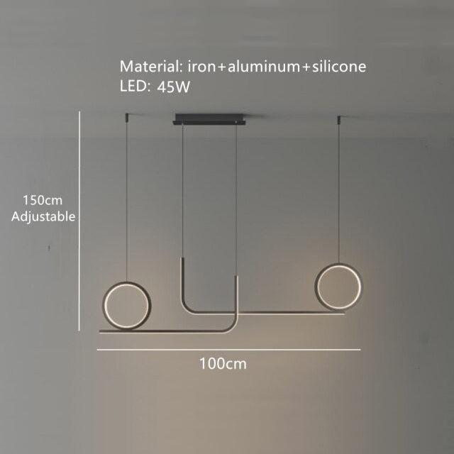 Lustre design LED style parcours en métal Lais - vue 6 sur 7