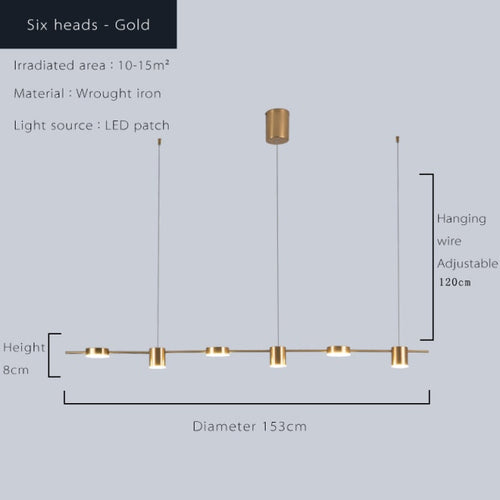 Lustre moderne LED avec plusieurs spots en métal Ainoa