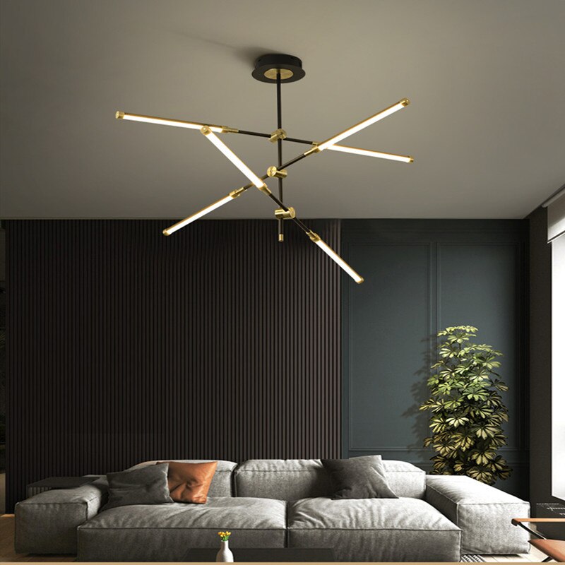 Lustre moderne LED avec lampes rectangulaires Wayna - vue 4 sur 18