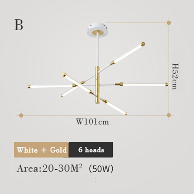 Lustre moderne LED avec lampes rectangulaires Wayna - vue 16 sur 18