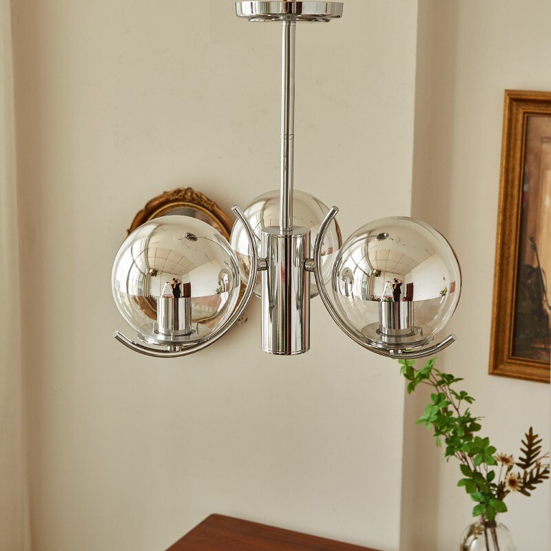 Lustre moderne avec abat-jour circulaire en métal Gael - vue 2 sur 4