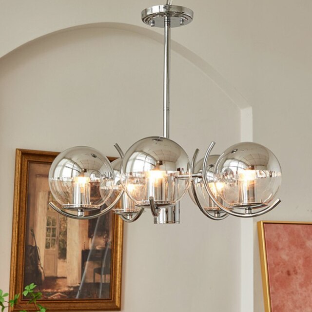 Lustre moderne avec abat-jour circulaire en métal Gael - vue 3 sur 4
