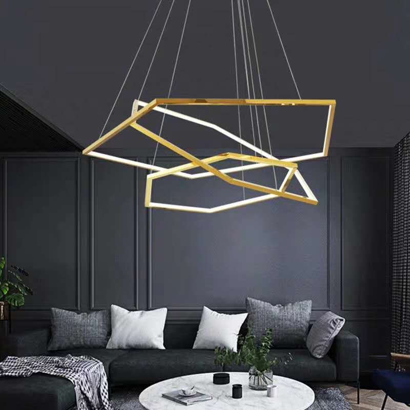 Lustre moderne en forme d'hexagones luxury Emmylia - vue 3 sur 8