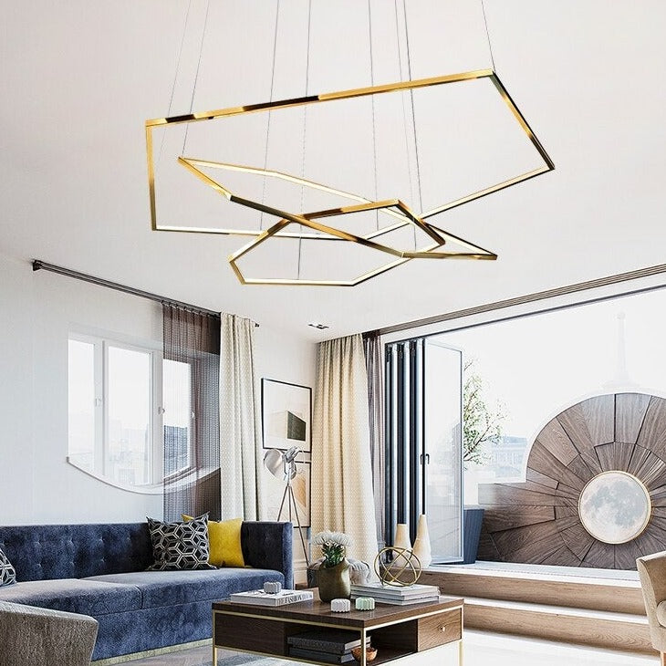 Lustre moderne en forme d'hexagones luxury Emmylia - vue 6 sur 8