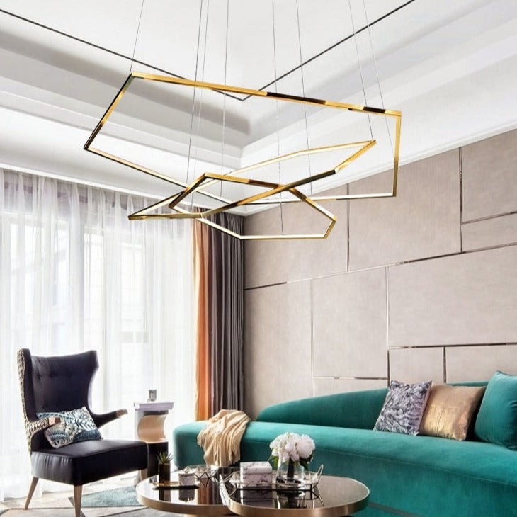Lustre moderne en forme d'hexagones luxury Emmylia