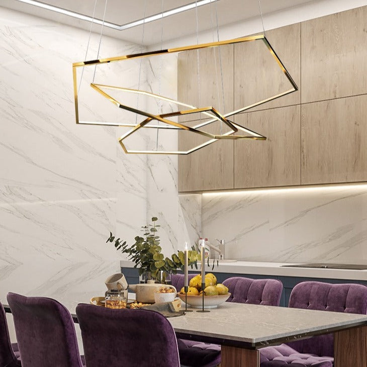 Lustre moderne en forme d'hexagones luxury Emmylia