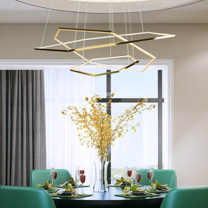 Lustre moderne en forme d'hexagones luxury Emmylia