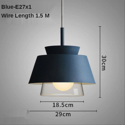 Suspension moderne avec double abat-jours en verre et métal Delcio - vue 8 sur 12