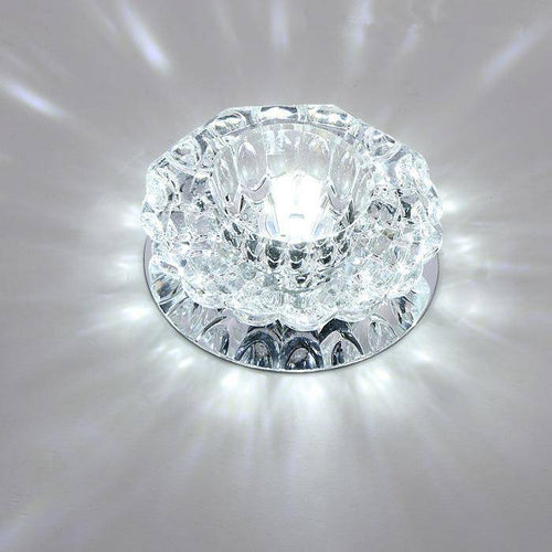 Plafonnier LED en cristal et mirroir - vue 3 sur 5