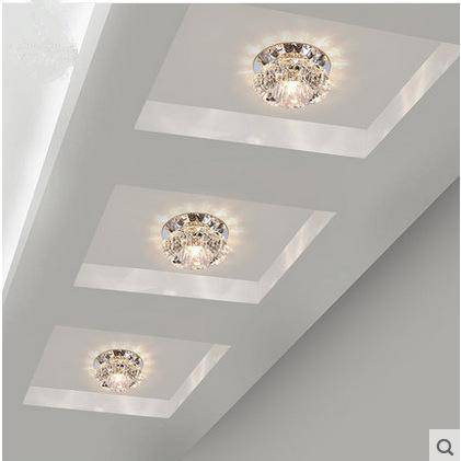 Plafonnier LED en cristal et mirroir - vue 5 sur 5