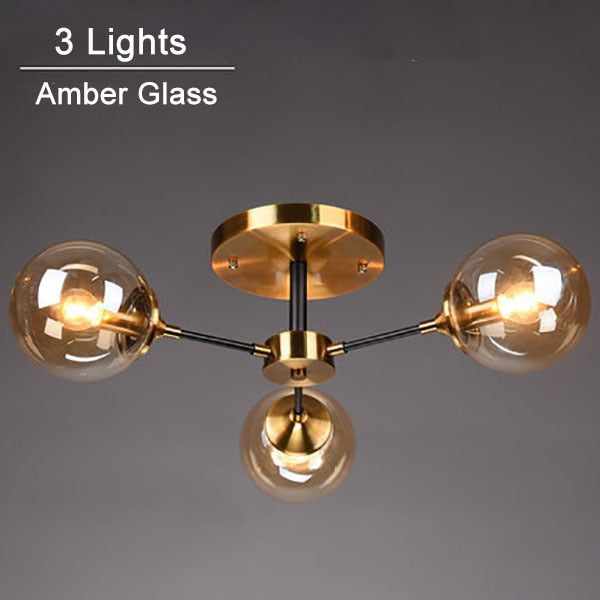 Plafonnier moderne LED en étoile et globes en verre Iraide - vue 8 sur 19
