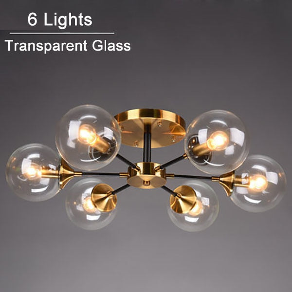 Plafonnier moderne LED en étoile et globes en verre Iraide - vue 16 sur 19