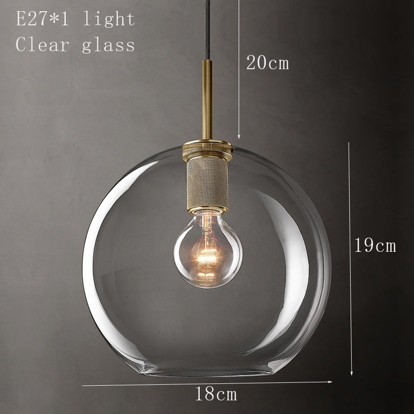 Suspension industrielle en verre et en métal doré Haivy - vue 10 sur 13
