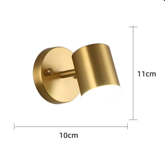 Applique murale moderne LED style spotlight doré Liudmila