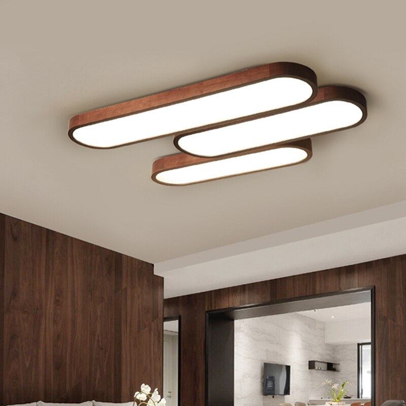 Plafonnier scandinave LED rectangulaire angles ronds Agara