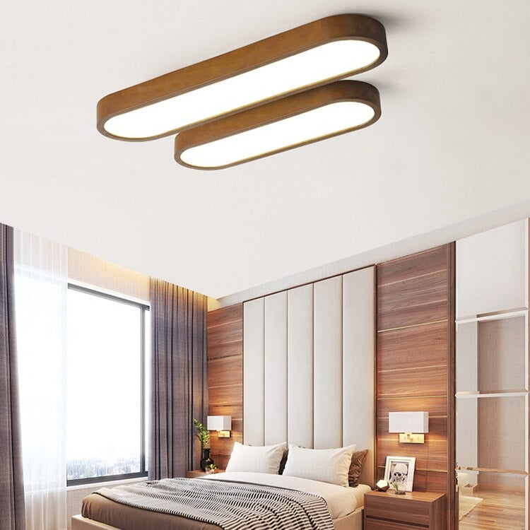 Plafonnier scandinave LED rectangulaire angles ronds Agara