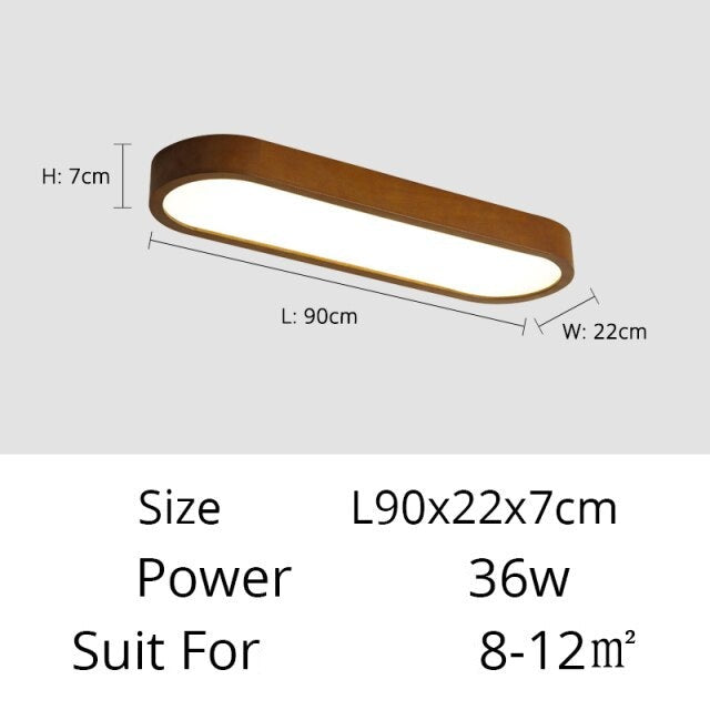 Plafonnier scandinave LED rectangulaire angles ronds Agara