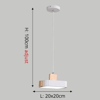 Suspension scandinave LED avec abat-jour en bois Ainhara - vue 5 sur 6
