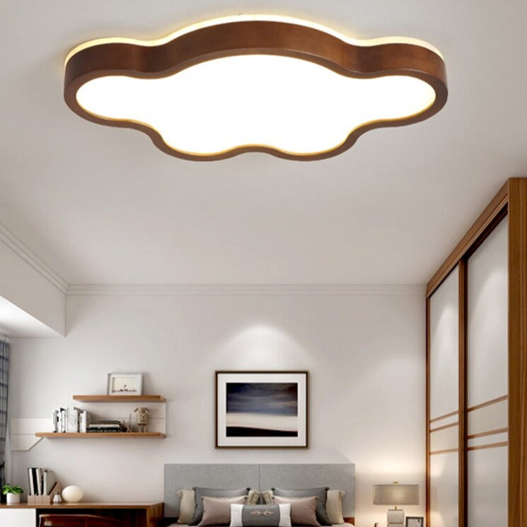 Plafonnier scandinave LED avec formes originales en bois Amade - vue 5 sur 11