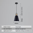 Suspension design LED avec abat-jour en métal nordique Haston