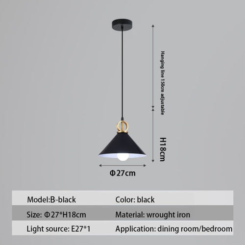 Suspension design LED avec abat-jour en métal nordique Haston