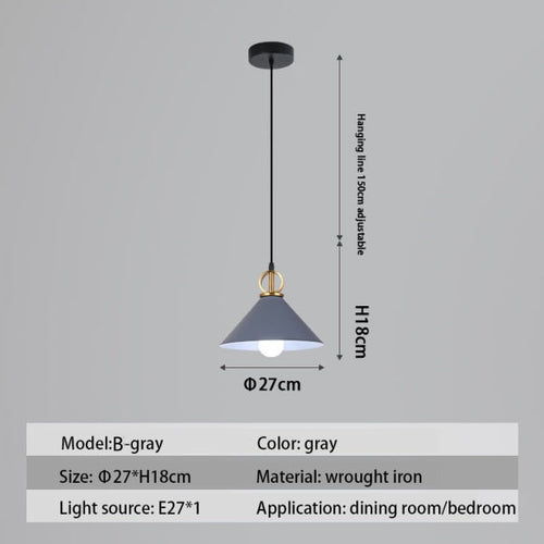 Suspension design LED avec abat-jour en métal nordique Haston
