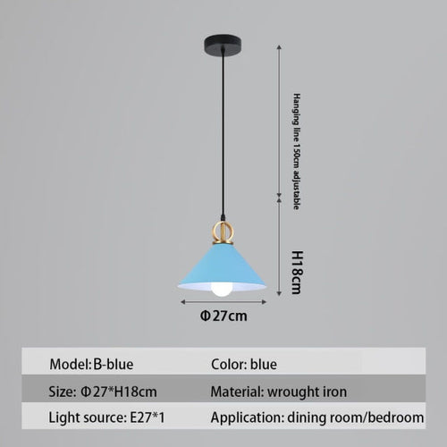 Suspension design LED avec abat-jour en métal nordique Haston