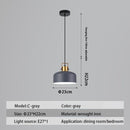 Suspension design LED avec abat-jour en métal nordique Haston