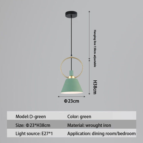 Suspension design LED avec abat-jour en métal nordique Haston