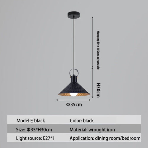 Suspension design LED avec abat-jour en métal nordique Haston