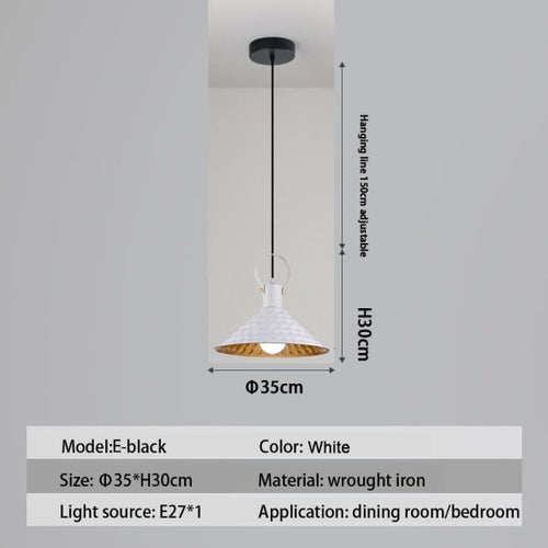 Suspension design LED avec abat-jour en métal nordique Haston