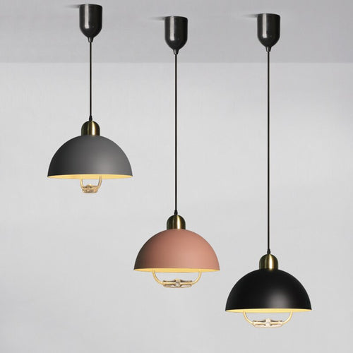 Suspension industrielle avec abat-jour arrondi Lyvia