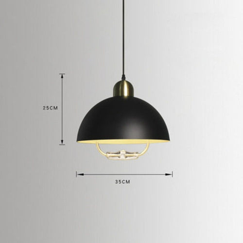 Suspension industrielle avec abat-jour arrondi Lyvia